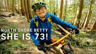 73 Years old Woman Mountain Bikes down Double Blacks trails!