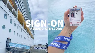 SIGN-ON DAY: first look at the ship, days in my life, cabin tour, zoom rehearsals, etc