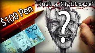 $100 Pen Challenge?! (Horror Story) Creepypasta + Drawing