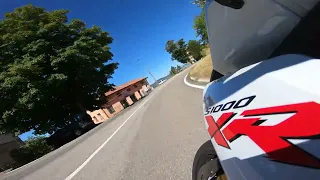 BMW S1000XR twisty ride on Italian Strada statale 65 della Futa (onboard sound, 4K)