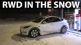 Tesla Model Y RWD with BYD Blade battery Geilo test