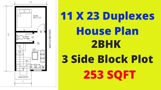 11 X 23 Duplexes House Plan / 11 x 23 Ghar Ka Naksha ( 253 SQFT )