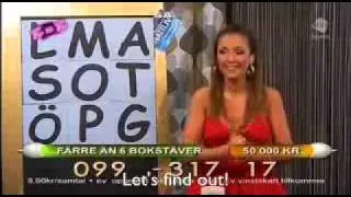 Swedish Hostess throws up on Live-TV  [Subtitles]