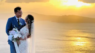 Kin & Vivian Destination Wedding in Santorini Greece Same Day Edit