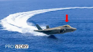 Ukrainian Pilot Performs Insane Jump from Aircraft Carrier in F-35 fighter jet
