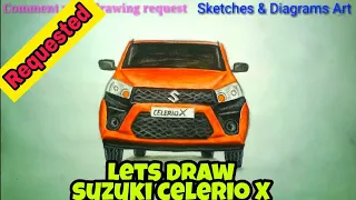 Lets Draw SUZUKI CELERIO X || Car Drawings || Sketches & Diagrams Art ||