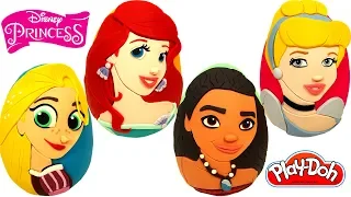 4 Ovos Surpresas das Princesas da Disney Cinderela, Ariel, Rapunzel e Moana