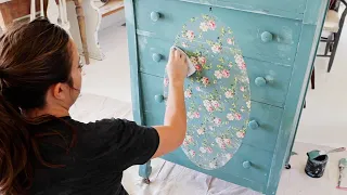 IOD PAINT INLAY DIY ON AN Antique Painted Dresser