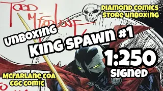 KING SPAWN 1 SIGNED 1/250 Todd McFarlane Ratio Unboxing Comic Book From Diamond Comics