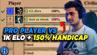 Pro Player vs 1000 ELO Viewer with 150% Handicap | AoE2