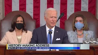 'It’s about time': Harris, Pelosi make history at Biden speech