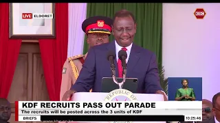 President Ruto's Full Speech During the KDF Recruits Pass Out Parade in Eldoret
