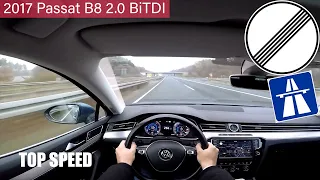 2017 Volkswagen Passat B8 2.0 BiTDI DSG (240PS) POV Autobahn TOP SPEED (1080p Full HD)