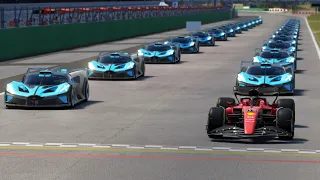 Ferrari F1-75 Leclerc vs Bugatti Bolide Sports at Monza GP