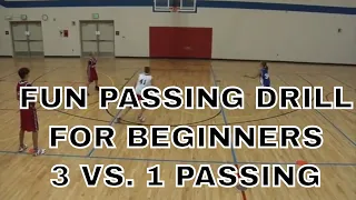 🏀🗑Fun Basketball Games for Kids: Passing: 3 Vs. 1 Passing🗑🏀