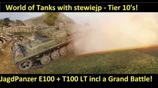 World of Tanks Jagdpanzer E100 Ace plus T100 LT Grand Battle and Ace!