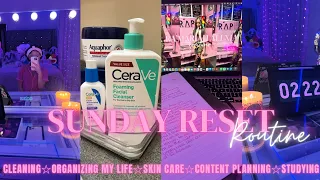 SUNDAY RESET ROUTINE VLOG☆ | deep cleaning, content planning, skincare, studying