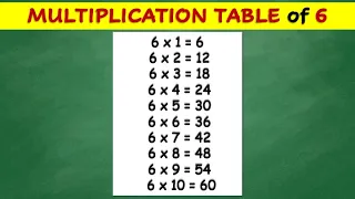 Multiplication Table of 6