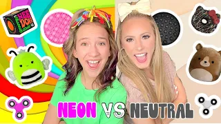 NEON ⚡️🌈 VS NETERAL 🧸🤍 LEARNING EXPRESS COLOR SHOPPING CHALLENGE!