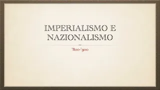 Imperialismo e nazionalismo