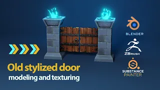 3D Modelling & texturing Timelapse of a old stylized door