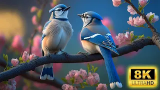 8K HDR 60fps Dolby Vision with Relaxing Music (Colorfully Birds)