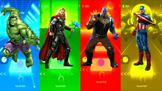Hulk 🆚 Thor 🆚 Thanos 🆚 Captain America | Marvel Comics | Tiles Hop Fun Ball