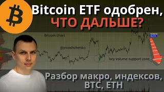 ✅BITCOIN ETF ОДОБРЕН, ЧТО ДАЛЬШЕ? КЛАСТЕРНЫЙ АНАЛИЗ US ИНДЕКСОВ, BTC, ETH + АЛЬТЫ