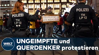 QUERDENKER UND UNGEIMPFTE: Tausende Teilnehmer - Unerlaubte Corona-Demos in Sachsen und Thüringen