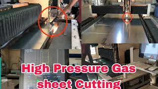 sheet metal cutting by high robot pressure gas cutting machine very fast