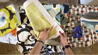 Preparing material from fabric Sample Books for sewing projects