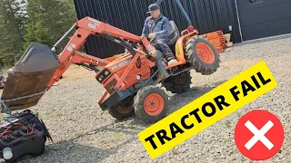 Bad Chad flipped the tractor (again) while moving 351 engine ❌