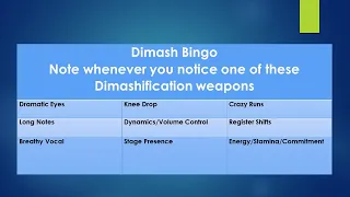 Dimash Viewer’s Guide—Dimash Bingo #dimash #bingo #singing