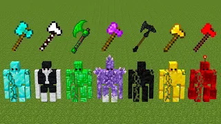 which golem is stronger?  which axe is the fastest?