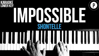 Shontelle - Impossible Karaoke SLOWER Acoustic Piano Instrumental Cover Lyrics LOWER KEY