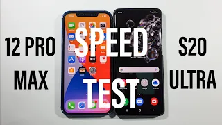Iphone 12 Pro Max vs Samsung S20 Ultra 5G Speed Test