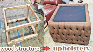 diy centre table chaster fild upholstery tutorial couch easy step by step