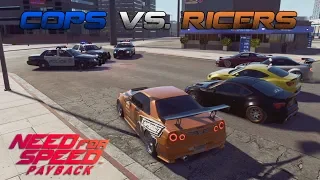 NFS Payback | Cops vs. Ricers - Cop Chases & Police Patrols RP (Cringe)