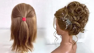 Hairstyle for short hair.Beautiful hairstyles step by step.