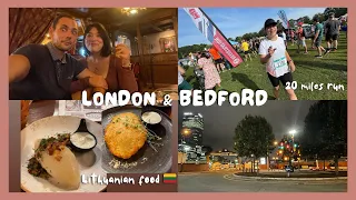 LONDON Runcation🇬🇧 | Bedford Running Festival 20 Miles | Trying Lithuanian food 🇱🇹