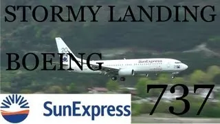 Extreme Wind landing / SunExpress Boeing 737-800 [TC-SNF] / at Innsbruck airport