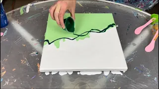 GREEN ☘️ Split Base Dutch Pour and New Paints - DecoArt / Pebeo ~ Acrylic Pouring | Fluid Art