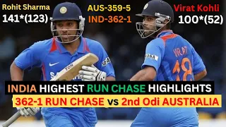 India Highest Run Chase Down 362-1 By Australia 2nd ODI 2013 Full HD Highlights (Ball By Ball)