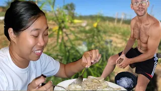 Vanya cooked jackfruit with coconut milk for the first time | Province life with foreigners