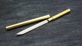 Making a Brass Tube Knife / 금장도 만들기