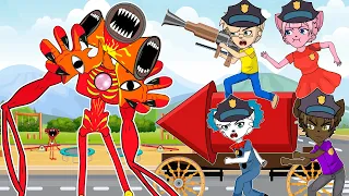 Red Devil Siren Head vs Police Team and Smile Siren Head Family - Meme Roblox Animation