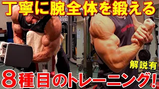 【筋トレ】ジュラシックカップ6日前に二頭と三頭を丁寧なフォームで追い込む腕のトレーニング【解説有】