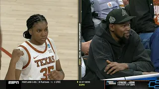 🤩 Kevin Durant Cheers On Fellow #35 Texas Longhorn Madison Booker At NCAA Tournament vs Alabama