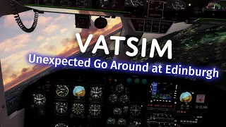 TRAFFIC on runway! Unexpected Go Around on VATSIM | Trislander | MS FS2020