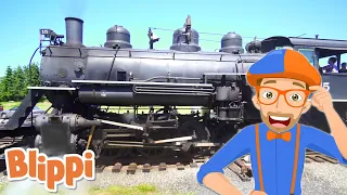 Exploring a Train with Blippi! | Blippi | Cars, Trucks & Vehicles Cartoon | Moonbug Kids